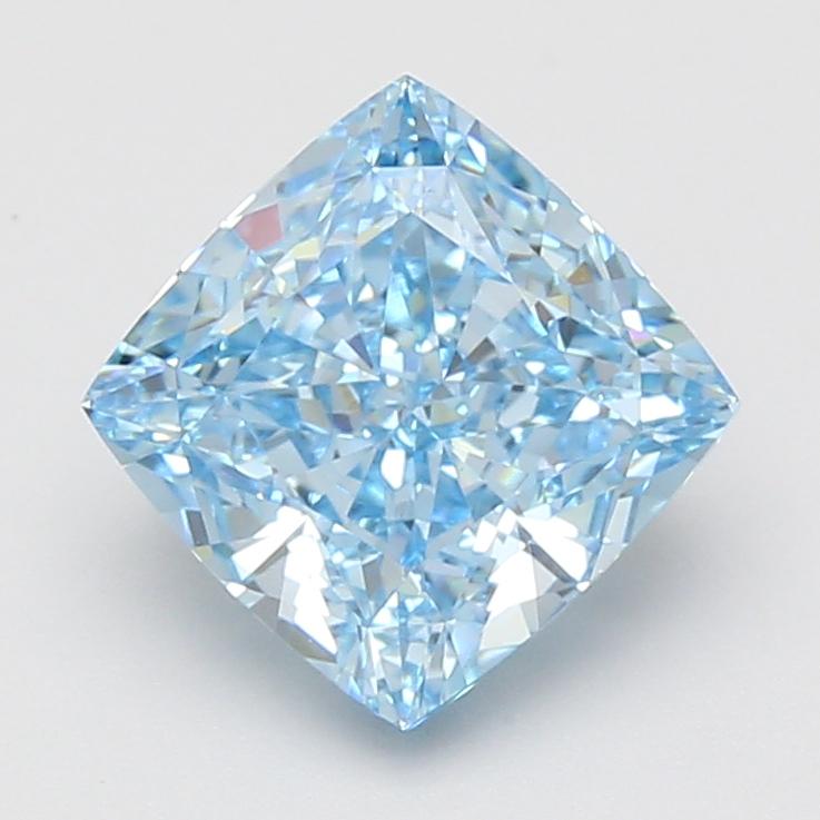 3.10 Ct. Fancy Vivid Blue Cushion Lab Grown Diamond