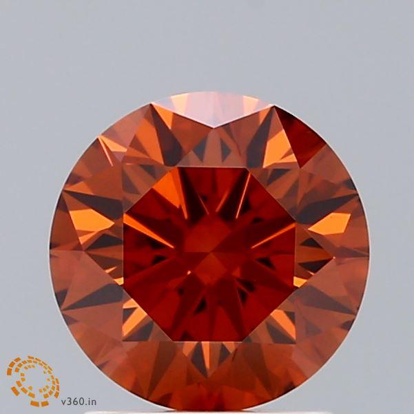 1.70 Ct. Fancy Vivid Orange Round Lab Grown Diamond