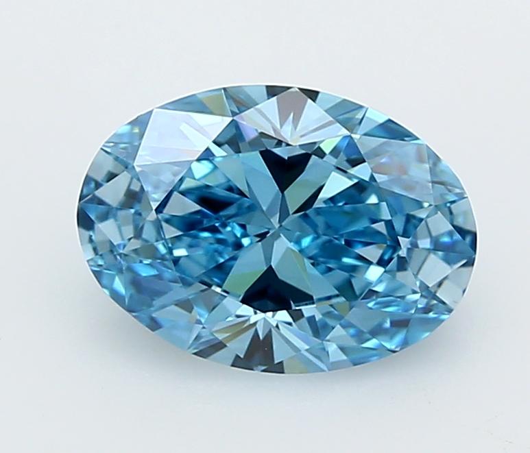 2.01 Ct. Fancy Vivid  Blue Oval Lab Grown Diamond