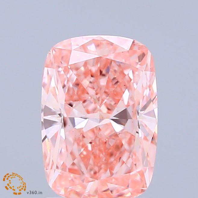 2.01 Ct. Fancy Vivid Pink Cushion Lab Grown Diamond