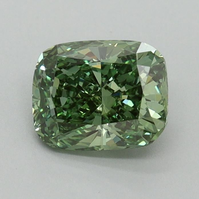0.92 Ct. Fancy Vivid Pacific Green Cushion Lab Grown Diamond