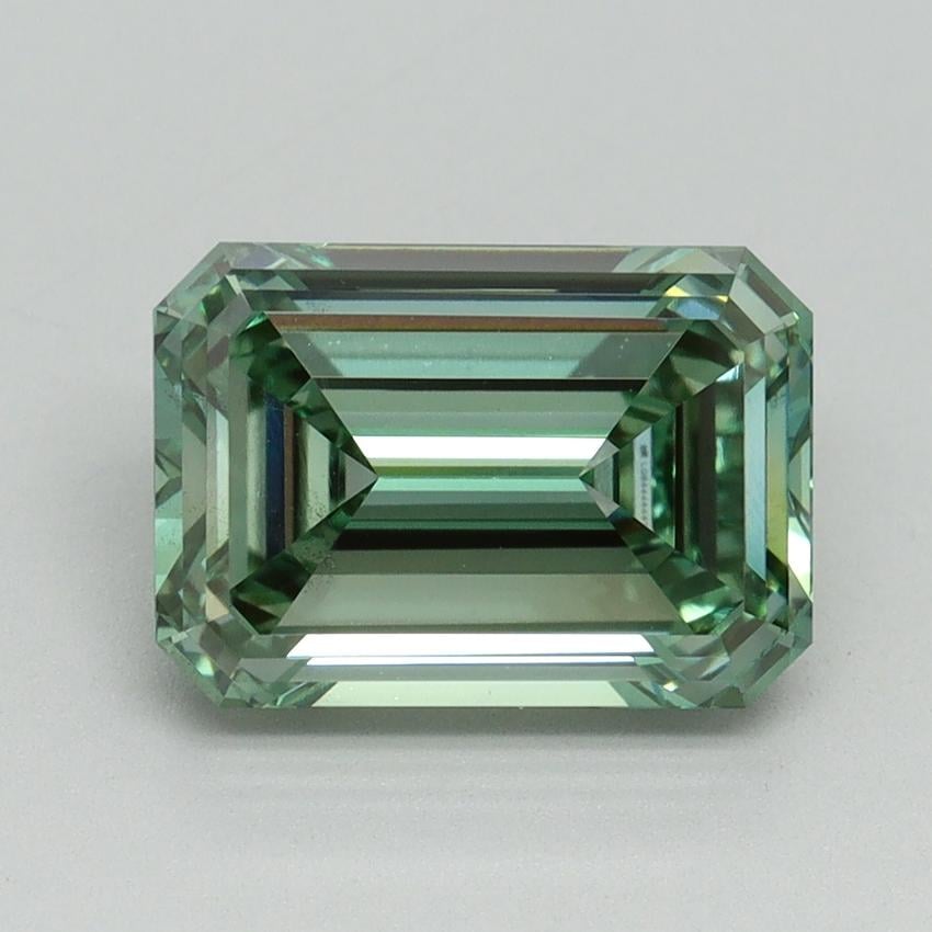 3.03 Ct. Fancy Vivid Pacific Green Emerald Lab Grown Diamond