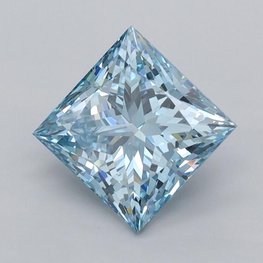 2.04 Ct. Fancy Vivid  Blue Princess Lab Grown Diamond