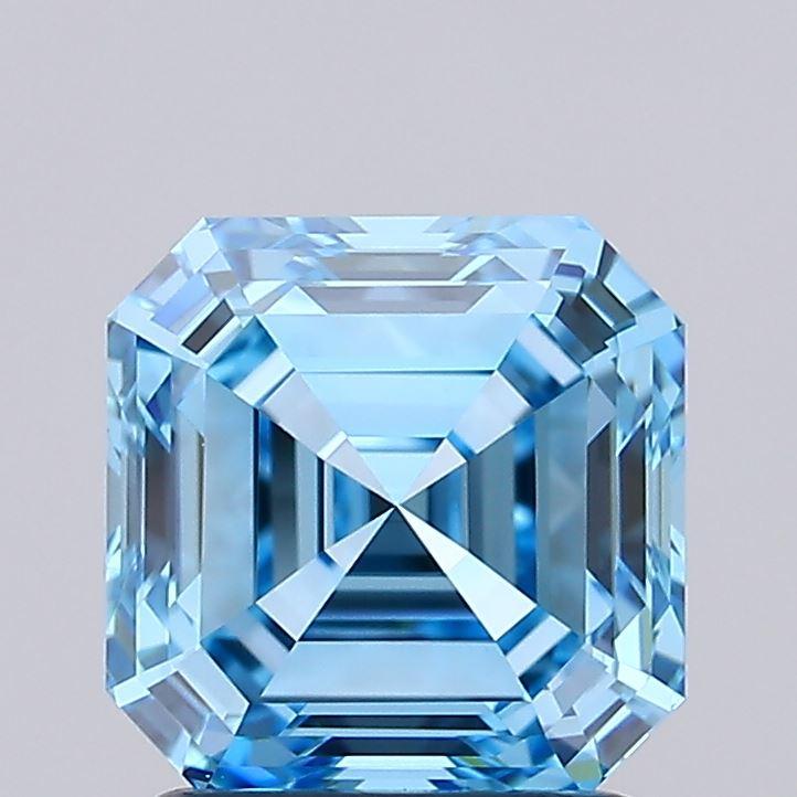 1.79 Ct. Fancy Vivid Blue Asscher Lab Grown Diamond
