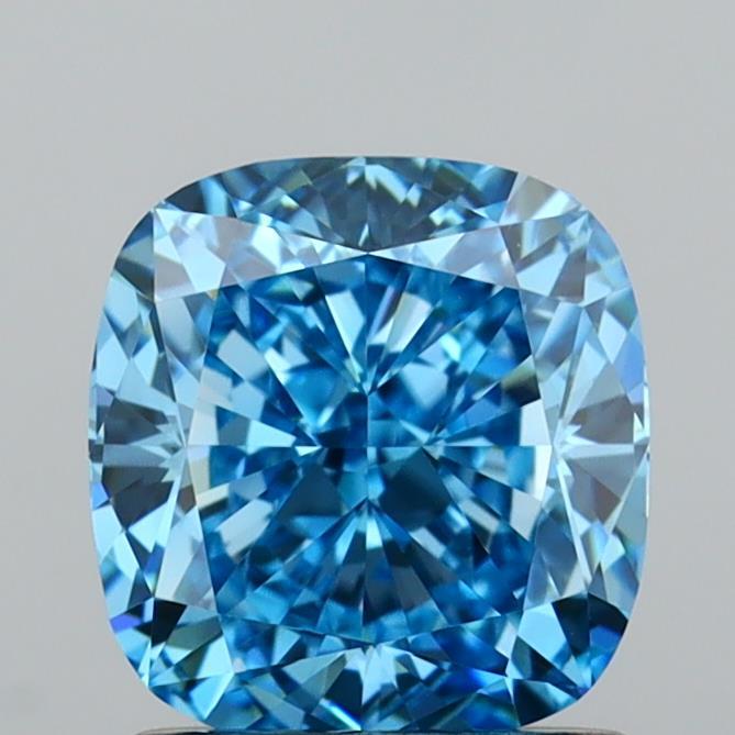 1.52 Ct. Fancy Vivid  Blue Cushion Lab Grown Diamond