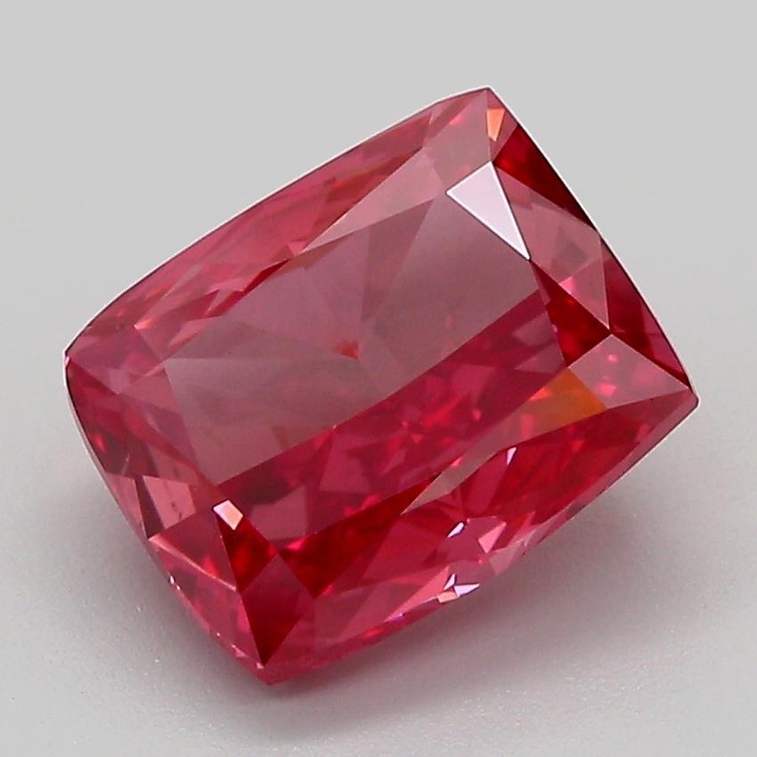 3.01 Ct. Fancy Vivid Pink Cushion Lab Grown Diamond