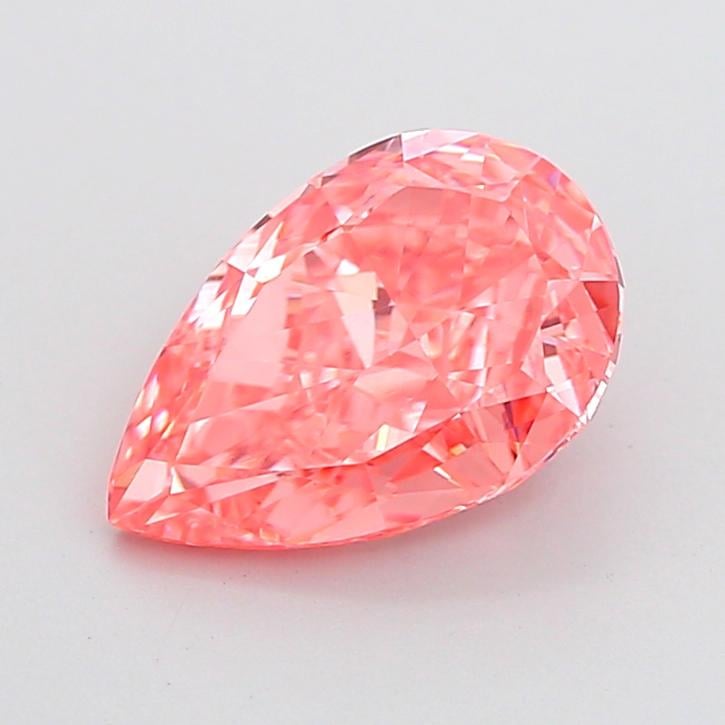 3.58 Ct. Fancy Vivid  Pink Pear Lab Grown Diamond