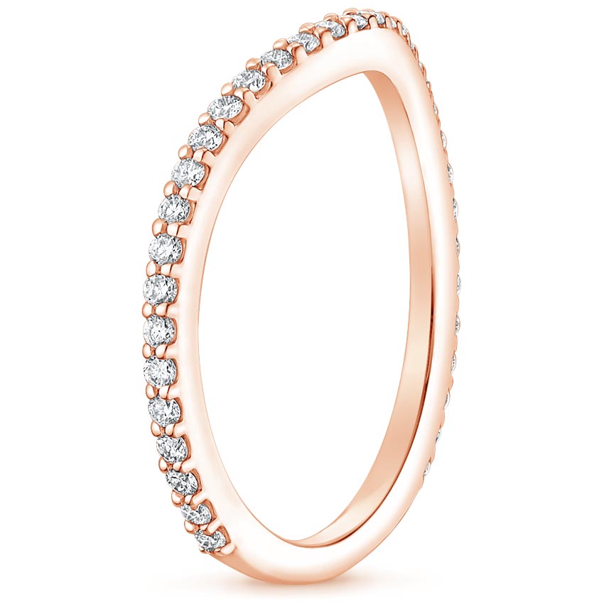 14K Rose Gold Luxe Curved Diamond Ring (1/4 ct. tw.), large side view