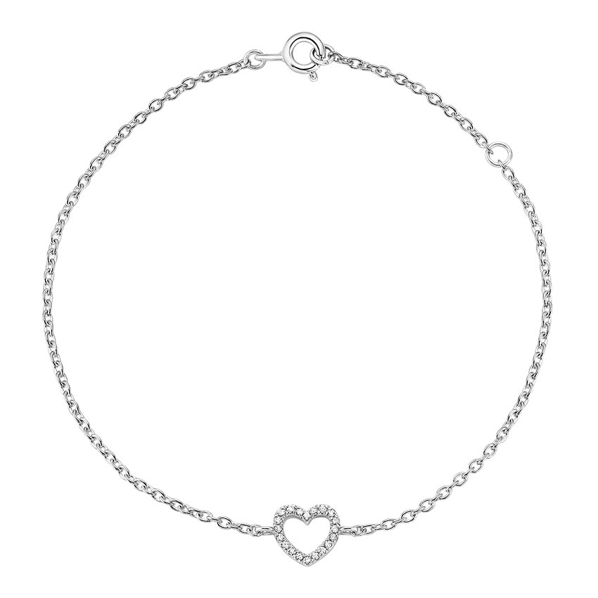 Pave Diamond Heart Bracelet 