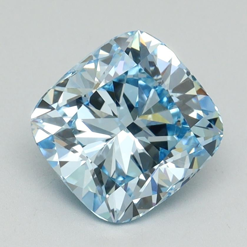 2.06 Ct. Fancy Vivid Blue Cushion Lab Grown Diamond