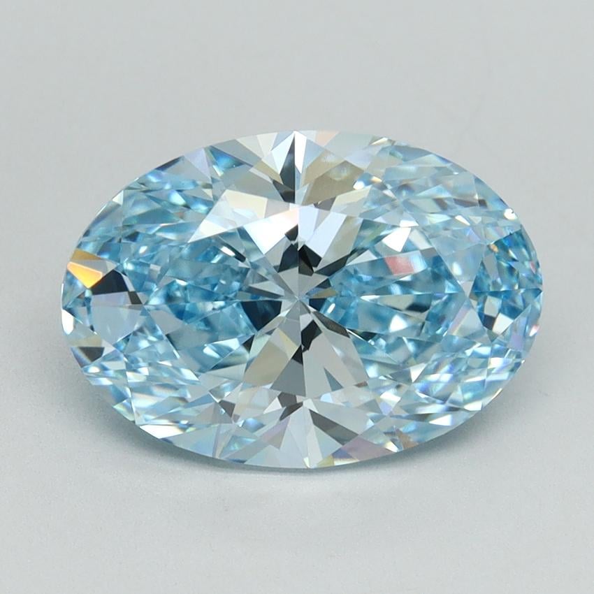 3.20 Ct. Fancy Vivid Blue Oval Lab Grown Diamond