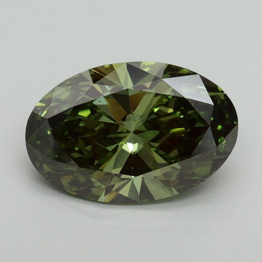5.01 Ct. Fancy Vivid Green Oval Lab Grown Diamond