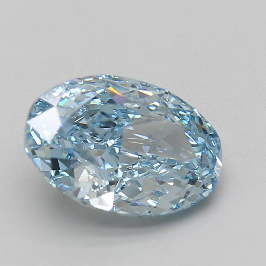 4.05 Ct. Fancy Vivid Blue Oval Lab Grown Diamond