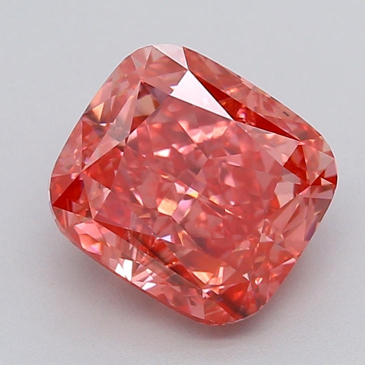 3.52 Ct. Fancy Vivid Pink Cushion Lab Grown Diamond