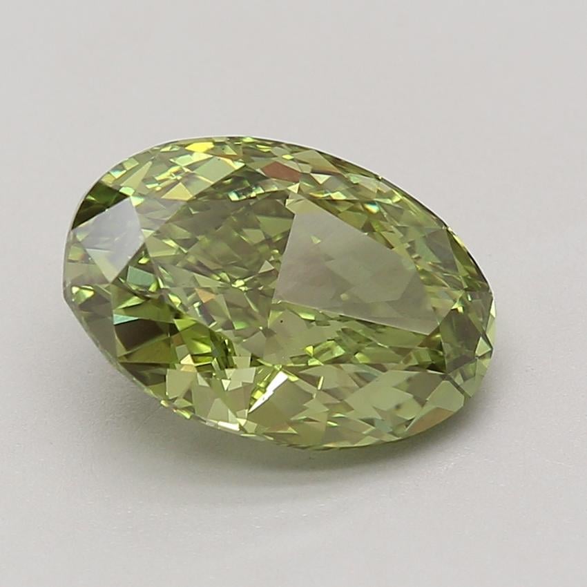 4.03 Ct. Fancy Vivid Green Oval Lab Grown Diamond