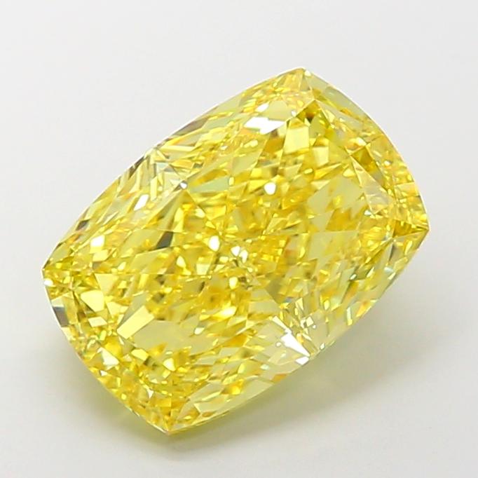 8.6 Ct. Fancy Vivid Yellow Cushion Lab Grown Diamond
