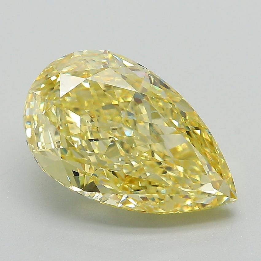 4.41 Ct. Fancy Vivid Yellow Pear Lab Grown Diamond