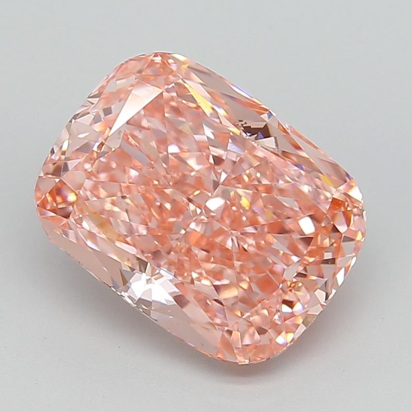6.02 Ct. Fancy Vivid  Pink Cushion Lab Grown Diamond
