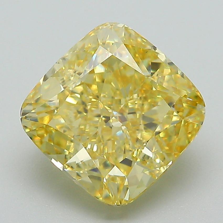 3.50 Ct. Fancy Intense Yellow Cushion Lab Grown Diamond