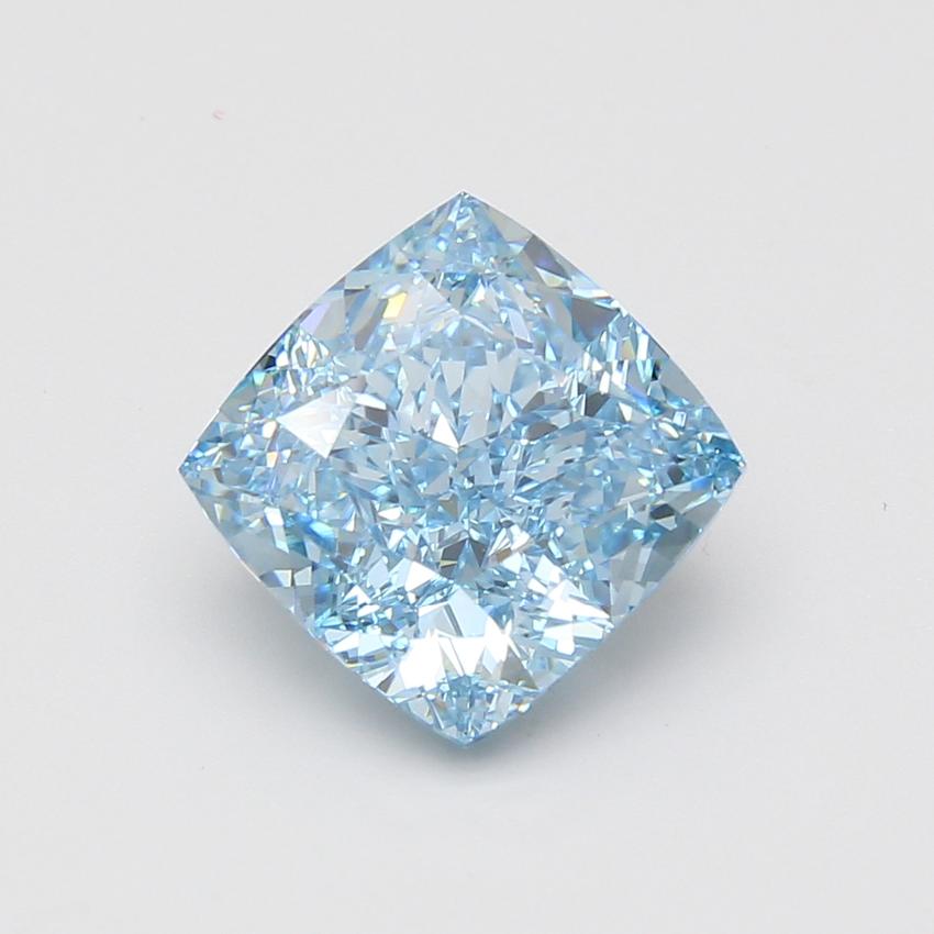 5.07 Ct. Fancy Vivid Blue Cushion Lab Grown Diamond