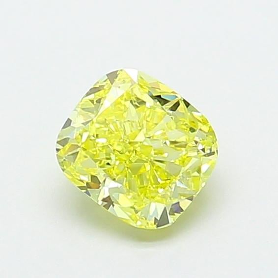 0.89 Ct. Fancy Intense  Yellow Cushion Lab Grown Diamond