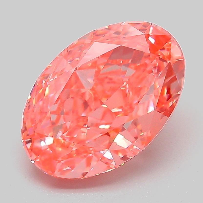 3.06 Ct. Fancy Vivid Pink Oval Lab Grown Diamond
