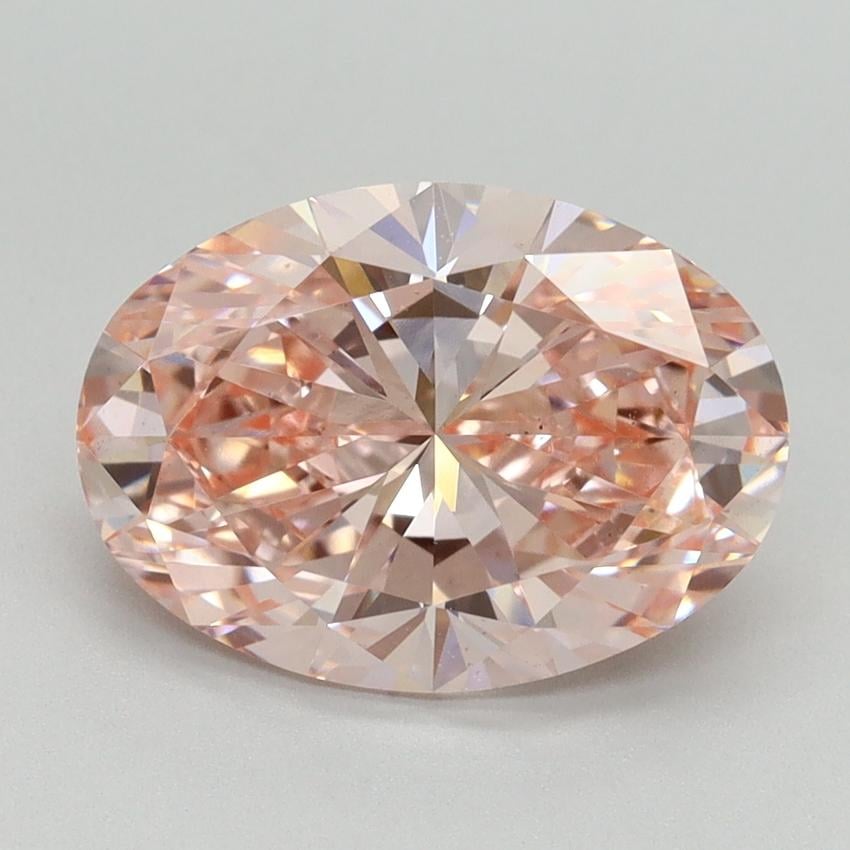 3.11 Ct. Fancy Vivid Pink Oval Lab Grown Diamond