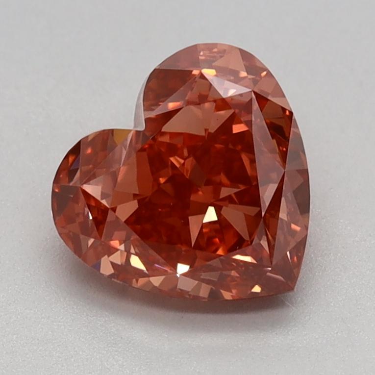 1.07 Ct. Fancy Vivid Pinkish Orange Heart Lab Grown Diamond