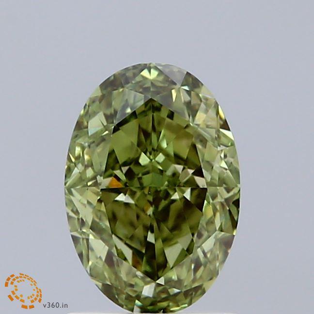 1.63 Ct. Fancy Vivid Green Oval Lab Grown Diamond