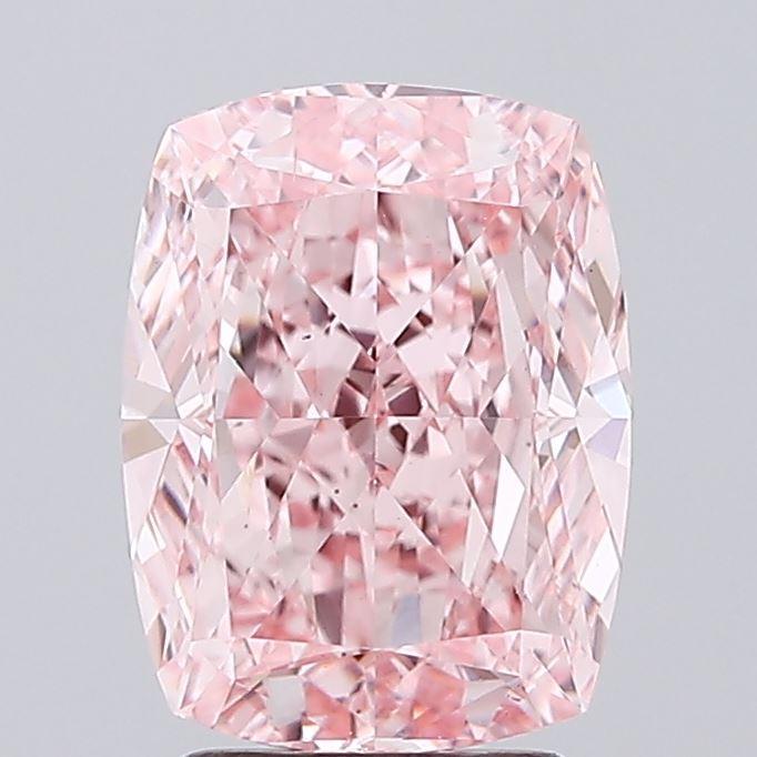 3.01 Ct. Fancy Vivid  Pink Cushion Lab Grown Diamond