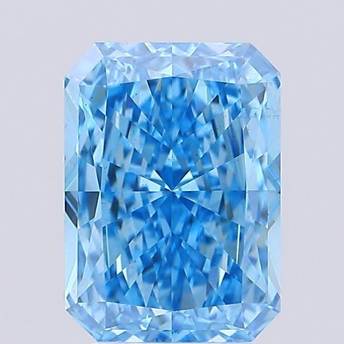 3.71 Ct. Fancy Vivid Blue Radiant Lab Grown Diamond
