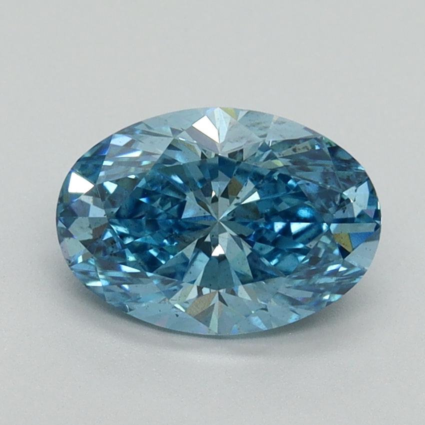 1.51 Ct. Fancy Vivid Malibu Blue Oval Lab Grown Diamond