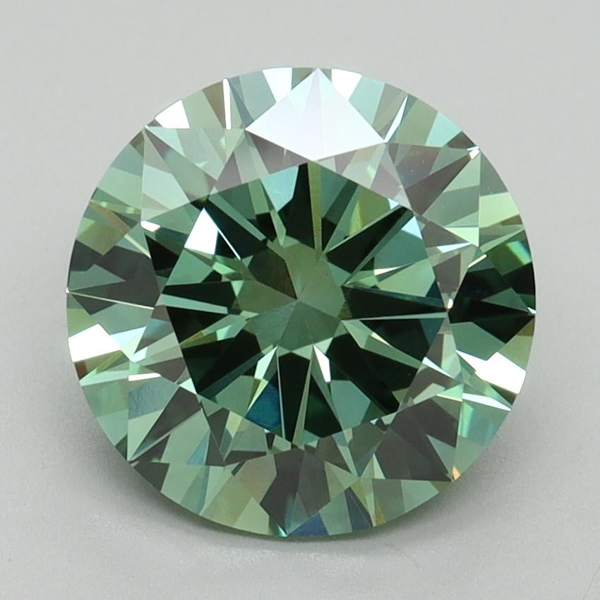 2.70 Ct. Fancy Vivid Green Round Lab Grown Diamond