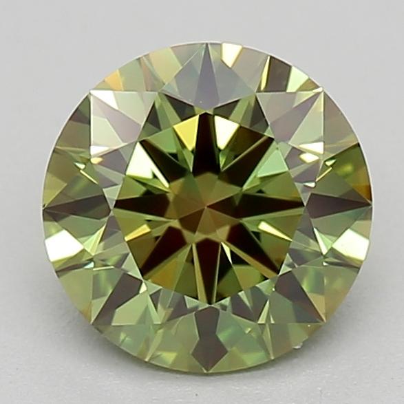 0.68 Ct. Fancy Vivid Green Round Lab Grown Diamond