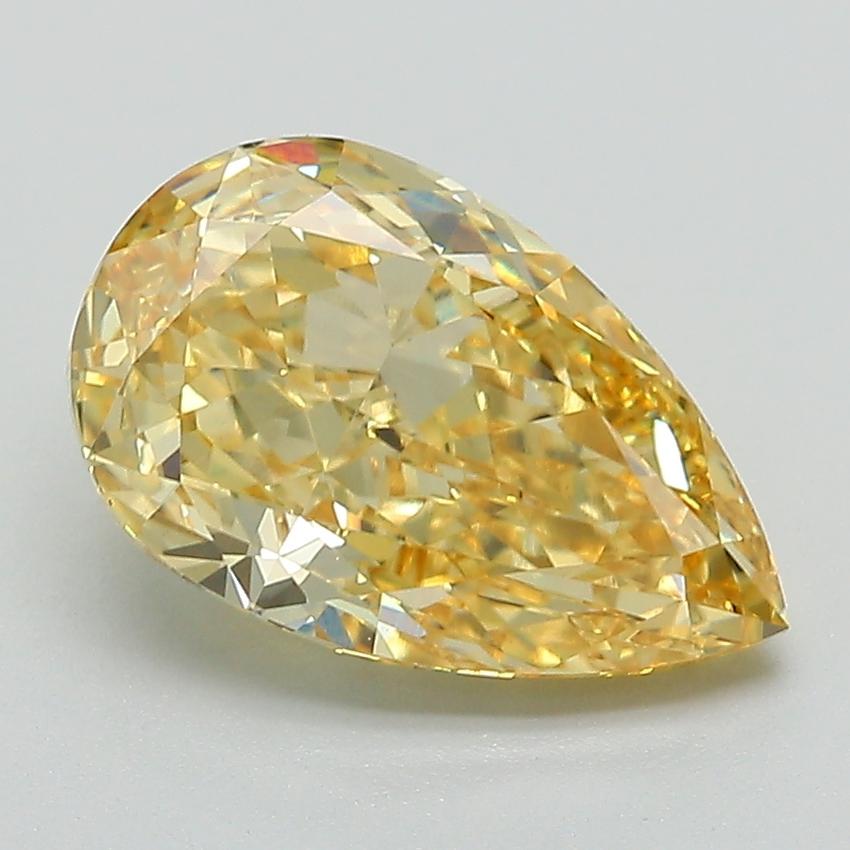 3.01 Ct. Fancy Vivid Yellow Pear Lab Grown Diamond