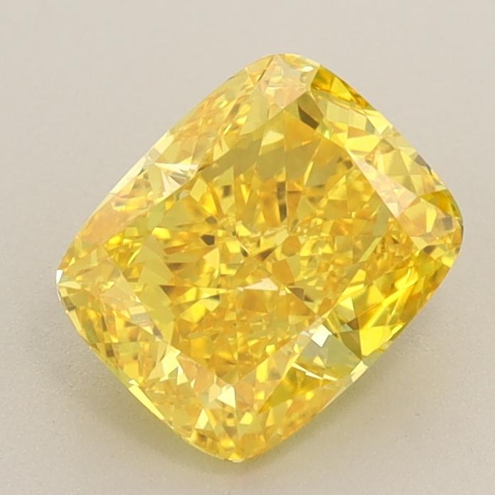 1.26 Ct. Fancy Vivid  Yellow Cushion Lab Grown Diamond