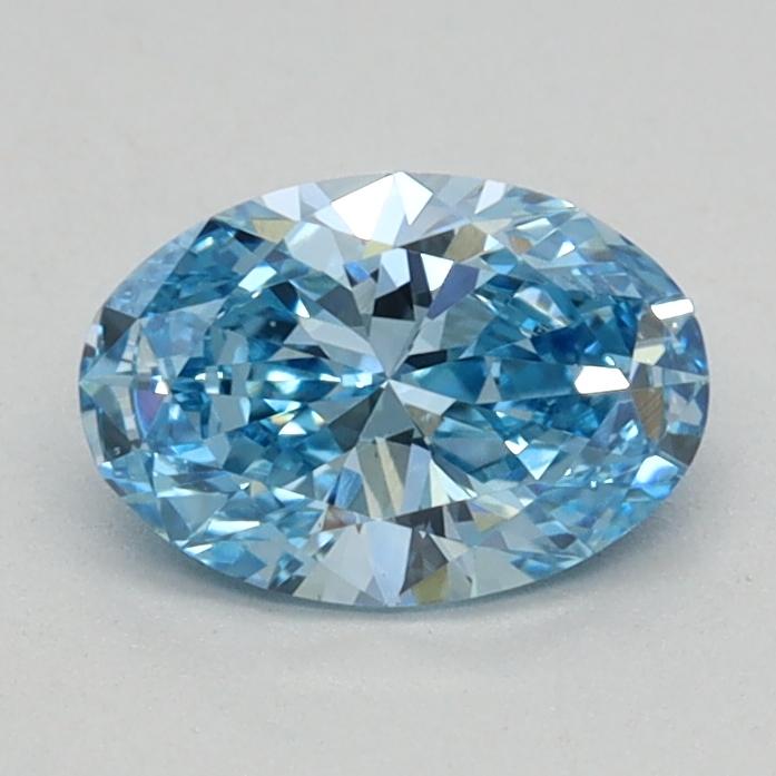 0.55 Ct. Fancy Vivid Blue Oval Lab Grown Diamond