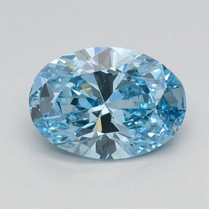 0.59 Ct. Fancy Vivid Blue Oval Lab Grown Diamond