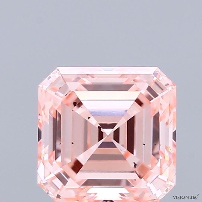 2.07 Ct. Fancy Intense Pink Asscher Lab Grown Diamond