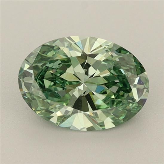 1.00 Ct. Fancy Vivid Green Oval Lab Grown Diamond