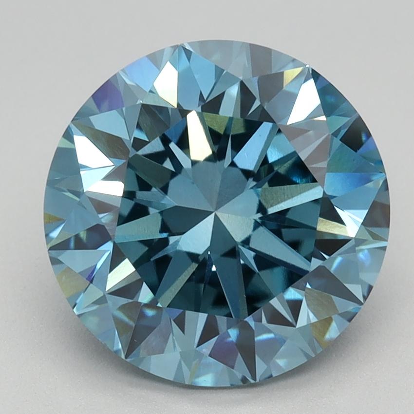 3.02 Ct. Fancy Vivid Blue Round Lab Grown Diamond