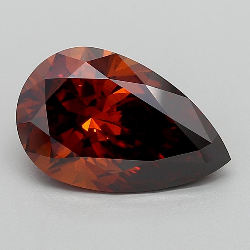 4.08 Ct. Fancy Deep  Orange Pear Lab Grown Diamond