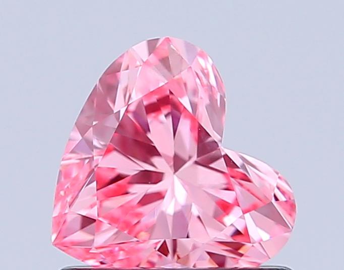 0.76 Ct. Fancy Vivid Pink Heart Lab Grown Diamond