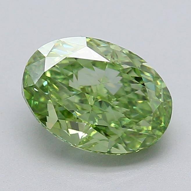 1.57 Ct. Fancy Vivid  Green Oval Lab Grown Diamond