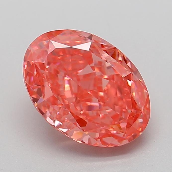 3.04 Ct. Fancy Vivid Pink Oval Lab Grown Diamond