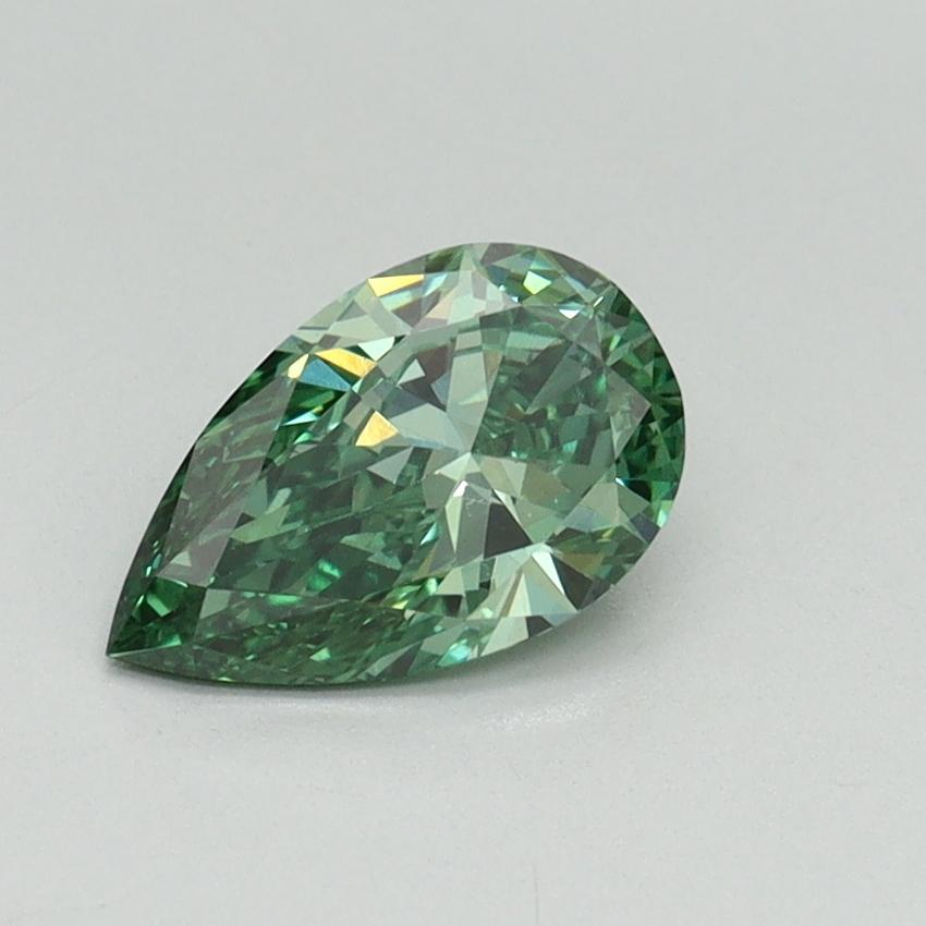 0.79 Ct. Fancy Vivid Pacific Green Pear Lab Grown Diamond