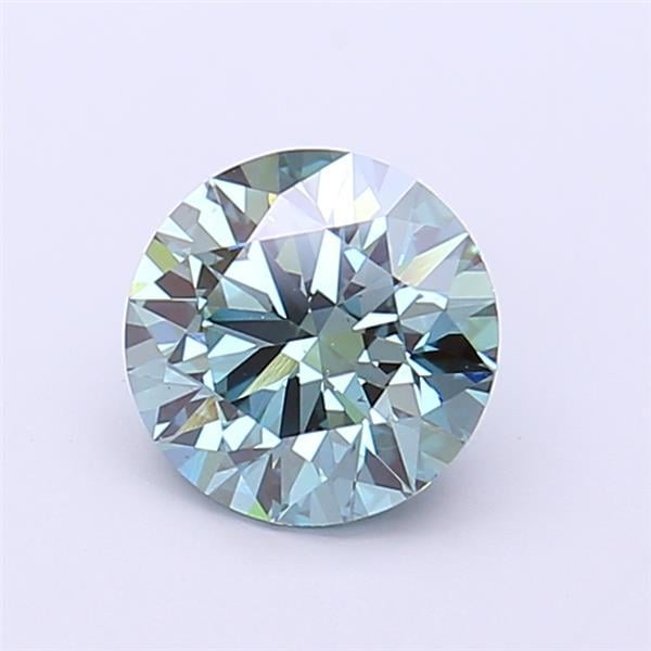 1.29 Ct. Fancy Vivid Bluish Green Round Lab Grown Diamond