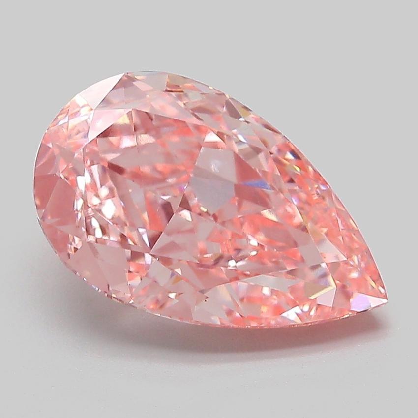 4.09 Ct. Fancy Vivid  Pink Pear Lab Grown Diamond