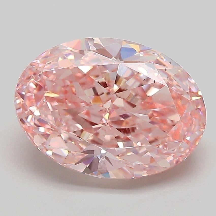3.83 Ct. Fancy Vivid  Pink Oval Lab Grown Diamond