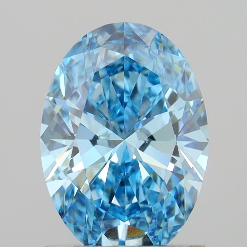 1.28 Ct. Fancy Vivid Blue Oval Lab Grown Diamond